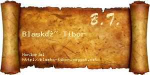 Blaskó Tibor névjegykártya